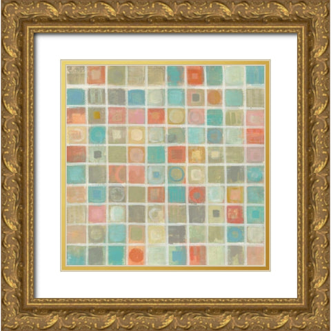 Sea Glass Mosaic Gold Ornate Wood Framed Art Print with Double Matting by Vassileva, Silvia