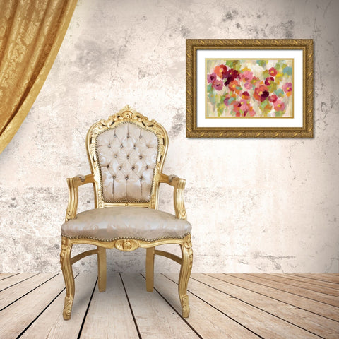 Coral and Emerald Garden I Gold Ornate Wood Framed Art Print with Double Matting by Vassileva, Silvia