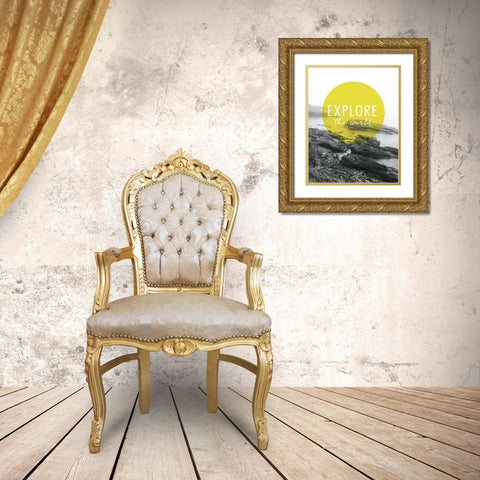 Explore the World Gold Ornate Wood Framed Art Print with Double Matting by Marshall, Laura