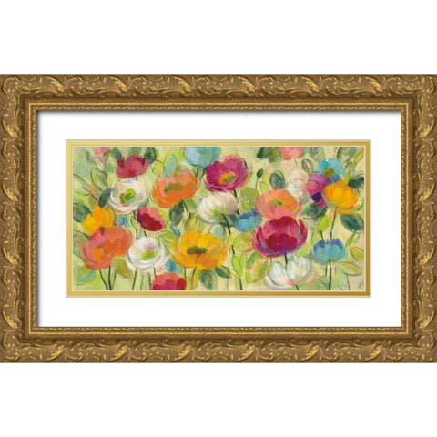 Chartreuse Garden Gold Ornate Wood Framed Art Print with Double Matting by Vassileva, Silvia