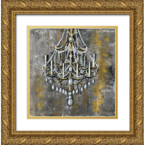 Vintage Chandelier I Gold Ornate Wood Framed Art Print with Double Matting by Vassileva, Silvia