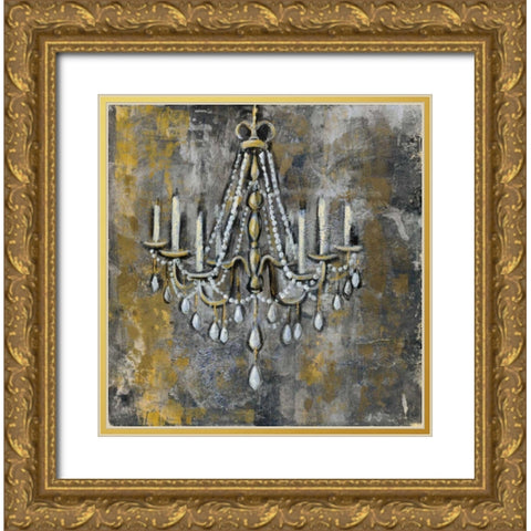 Vintage Chandelier II Gold Ornate Wood Framed Art Print with Double Matting by Vassileva, Silvia