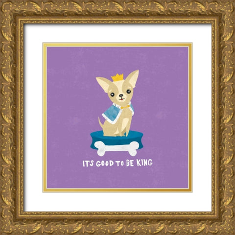 Good Dogs Chihuahua Bright Gold Ornate Wood Framed Art Print with Double Matting by Hershey, Moira