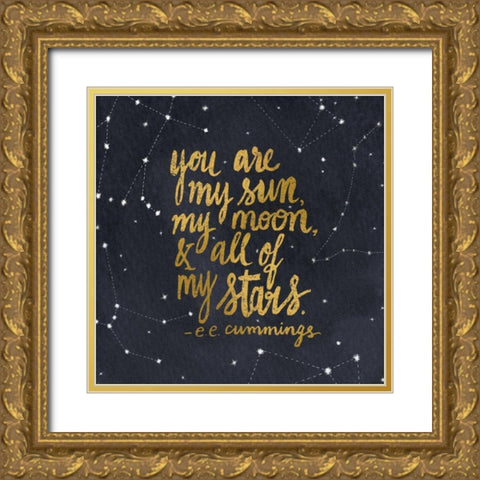 Starry Words III Gold Gold Ornate Wood Framed Art Print with Double Matting by Miller, Sara Zieve