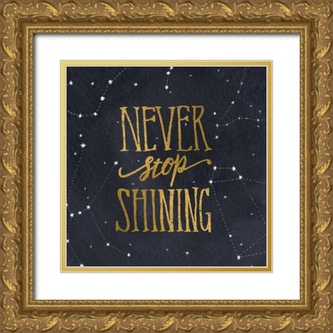 Starry Words II v.3 Gold Gold Ornate Wood Framed Art Print with Double Matting by Miller, Sara Zieve