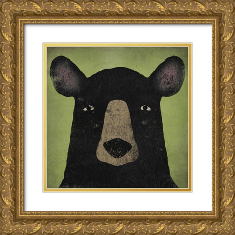 The Black Bear Gold Ornate Wood Framed Art Print with Double Matting by Fowler, Ryan