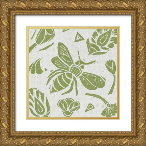 Nordic Woodcut VI Master Gold Ornate Wood Framed Art Print with Double Matting by Daphne, Brissonnet