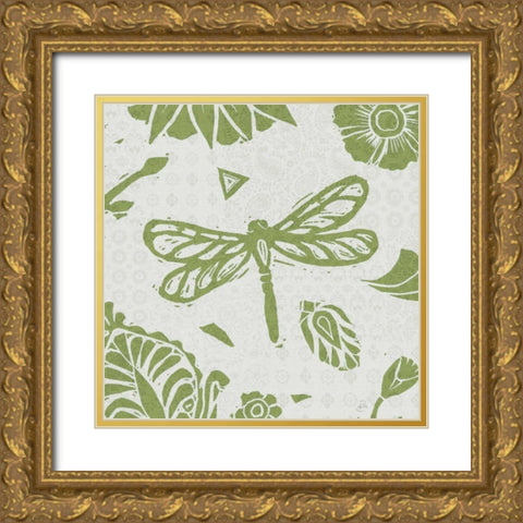 Nordic Woodcut VIII Master Gold Ornate Wood Framed Art Print with Double Matting by Daphne, Brissonnet