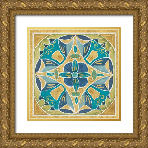 Free Bird Mexican Tiles III Gold Ornate Wood Framed Art Print with Double Matting by Brissonnet, Daphne