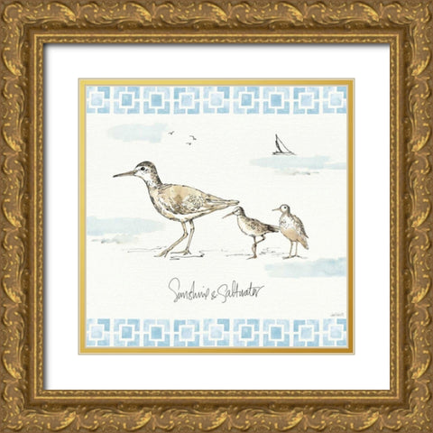 Sandpiper Sea II Gold Ornate Wood Framed Art Print with Double Matting by Tavoletti, Anne