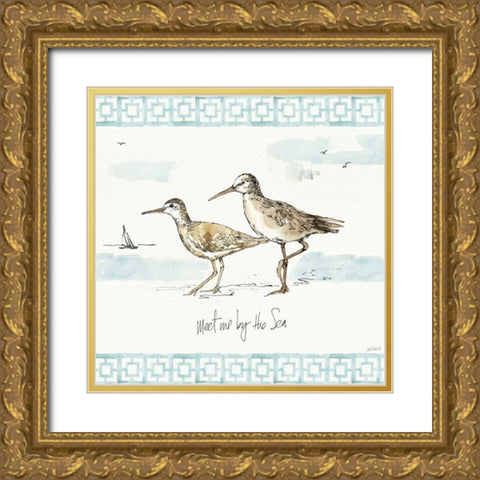 Sandpiper Sea IV Gold Ornate Wood Framed Art Print with Double Matting by Tavoletti, Anne