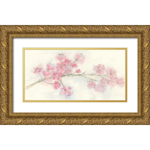 Cherry Blossom I Gold Ornate Wood Framed Art Print with Double Matting by Paschke, Chris