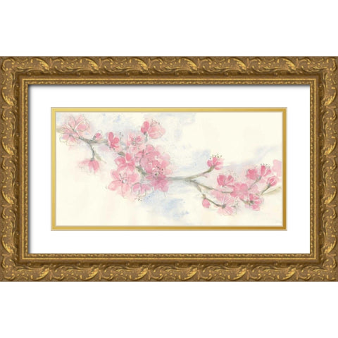 Cherry Blossom II Gold Ornate Wood Framed Art Print with Double Matting by Paschke, Chris