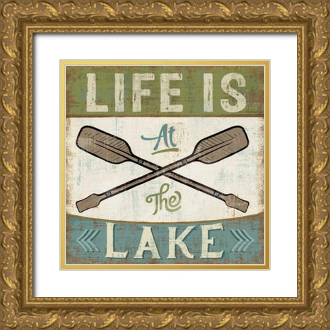 By the Lake I Gold Ornate Wood Framed Art Print with Double Matting by Pela Studio