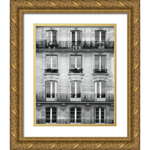 Across the Street II  Gold Ornate Wood Framed Art Print with Double Matting by Marshall, Laura