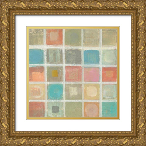 Sea Glass Mosaic Tile I Gold Ornate Wood Framed Art Print with Double Matting by Vassileva, Silvia