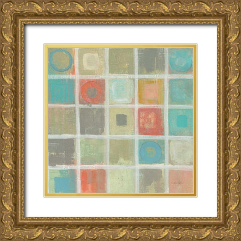Sea Glass Mosaic Tile IV Gold Ornate Wood Framed Art Print with Double Matting by Vassileva, Silvia