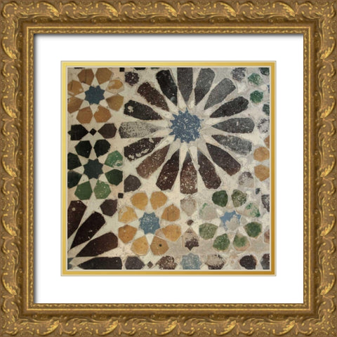 Alhambra Tile III Gold Ornate Wood Framed Art Print with Double Matting by Schlabach, Sue