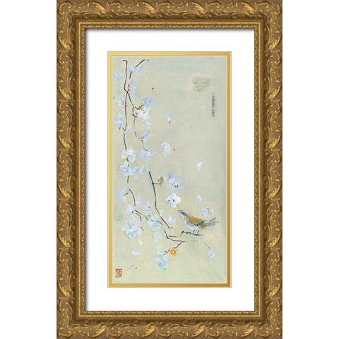 The Bird Family I Gold Ornate Wood Framed Art Print with Double Matting by Day, Kellie