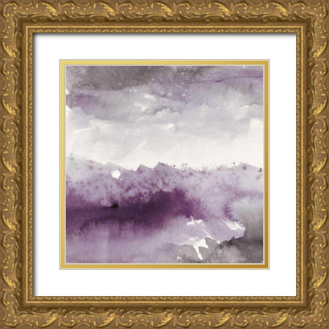 Midnight at the Lake II Amethyst and Grey Gold Ornate Wood Framed Art Print with Double Matting by Schick, Mike