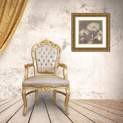 Spring Blossoms Neutral III Gold Ornate Wood Framed Art Print with Double Matting by Nai, Danhui