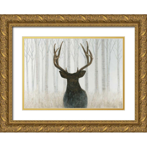 Into the Forest Gold Ornate Wood Framed Art Print with Double Matting by Wiens, James