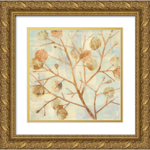 Shimmering II Gold Ornate Wood Framed Art Print with Double Matting by Hristova, Albena