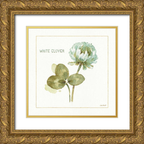 My Greenhouse White Clover Gold Ornate Wood Framed Art Print with Double Matting by Audit, Lisa