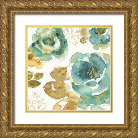 My Greenhouse Roses III Gold Ornate Wood Framed Art Print with Double Matting by Audit, Lisa