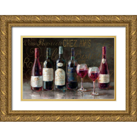 Bistro Reds v.2  Gold Ornate Wood Framed Art Print with Double Matting by Nai, Danhui