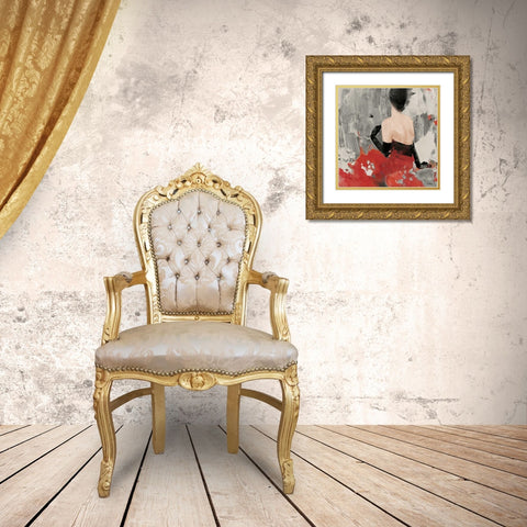 Beautiful Gaze II Neutral  Gold Ornate Wood Framed Art Print with Double Matting by Hristova, Albena