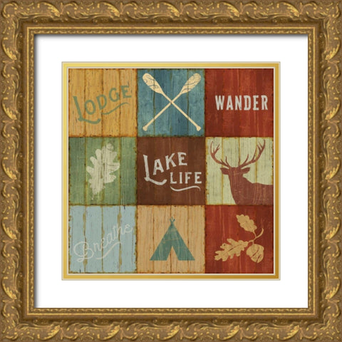 Lake Lodge VII Gold Ornate Wood Framed Art Print with Double Matting by Schlabach, Sue