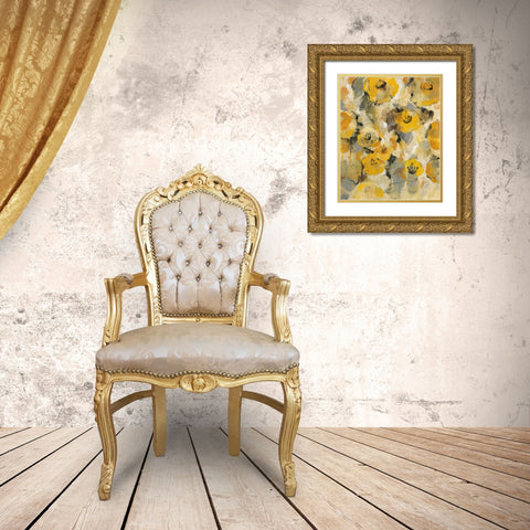 Yellow Floral II Gold Ornate Wood Framed Art Print with Double Matting by Vassileva, Silvia