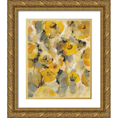 Yellow Floral II Gold Ornate Wood Framed Art Print with Double Matting by Vassileva, Silvia