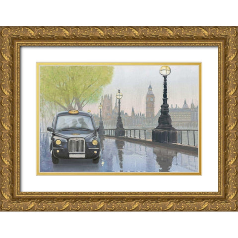 Along the Thames v.2 Gold Ornate Wood Framed Art Print with Double Matting by Sullivan, Myles