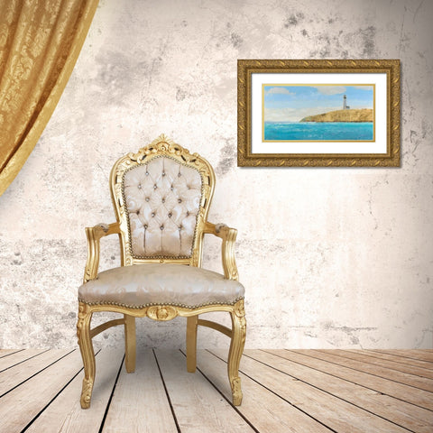 Lighthouse Seascape II Crop II  Gold Ornate Wood Framed Art Print with Double Matting by Wiens, James