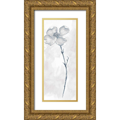 Solitary Dogwood III Gray Gold Ornate Wood Framed Art Print with Double Matting by Paschke, Chris