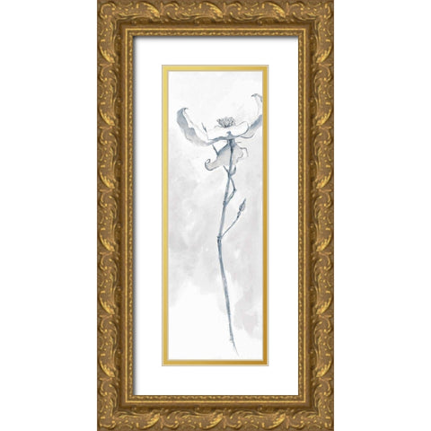 Solitary Dogwood IV Gray Gold Ornate Wood Framed Art Print with Double Matting by Paschke, Chris