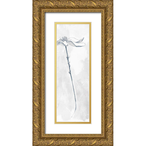 Solitary Dogwood V Gray Gold Ornate Wood Framed Art Print with Double Matting by Paschke, Chris