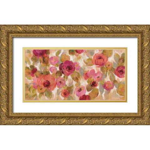 Glorious Pink Floral I Gold Ornate Wood Framed Art Print with Double Matting by Vassileva, Silvia