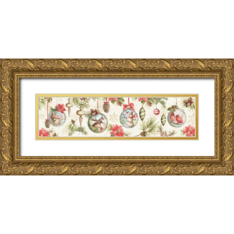 Woodland Holiday VI Gold Ornate Wood Framed Art Print with Double Matting by Audit, Lisa