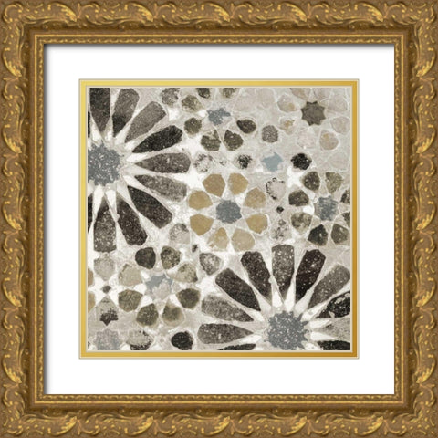 Alhambra Tile II Neutral Gold Ornate Wood Framed Art Print with Double Matting by Schlabach, Sue