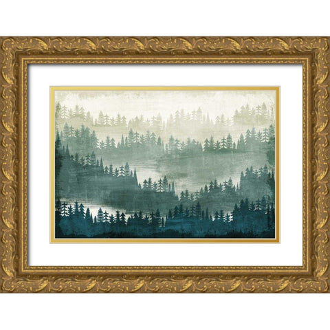Mountainscape Gold Ornate Wood Framed Art Print with Double Matting by Mullan, Michael