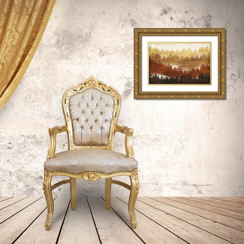 Mountainscape Spice Gold Ornate Wood Framed Art Print with Double Matting by Mullan, Michael