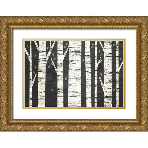 Birch Forest Gold Ornate Wood Framed Art Print with Double Matting by Mullan, Michael