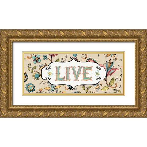 Peace and Paisley III Gold Ornate Wood Framed Art Print with Double Matting by Tavoletti, Anne