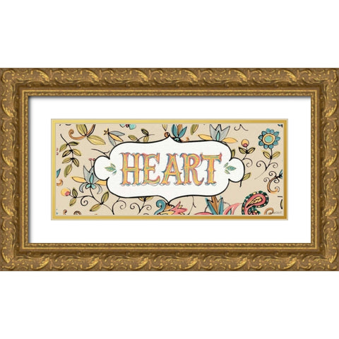 Peace and Paisley IV Gold Ornate Wood Framed Art Print with Double Matting by Tavoletti, Anne