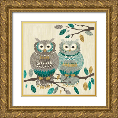 Cool Feathers II Gold Ornate Wood Framed Art Print with Double Matting by Charron, Veronique
