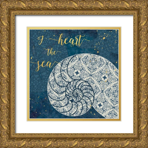 Coastal Lace IV Gold Ornate Wood Framed Art Print with Double Matting by Aiken, Jess