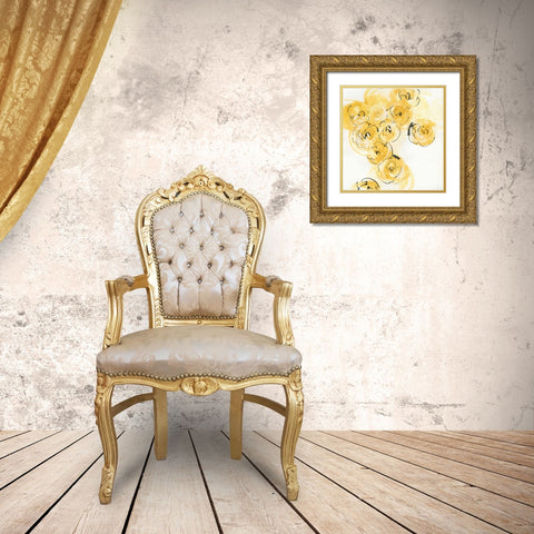 Yellow Roses Anew I v.2 Gold Ornate Wood Framed Art Print with Double Matting by Paschke, Chris